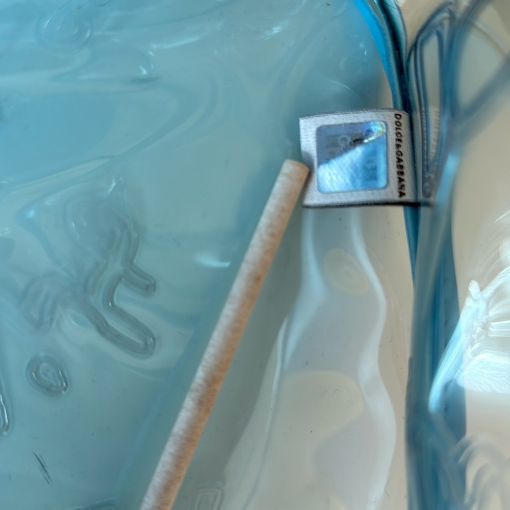 Dolce & Gabbana Beach Bag, Blue Transparent Tote Bag with Silver Accents - Picture 2 of 9